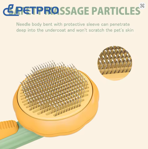 Cepillo Peine Quita Pelo Masajeador Para Mascotas Calabaza