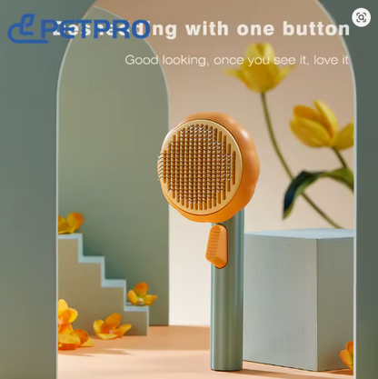 Cepillo Peine Quita Pelo Masajeador Para Mascotas Calabaza