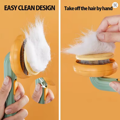 Cepillo Peine Quita Pelo Masajeador Para Mascotas Calabaza